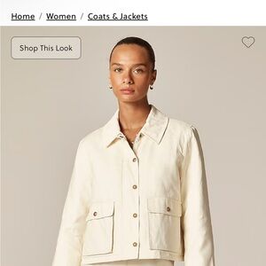 NWT J. Crew Cropped Barn Jacket™ in ripstop cotton in medium